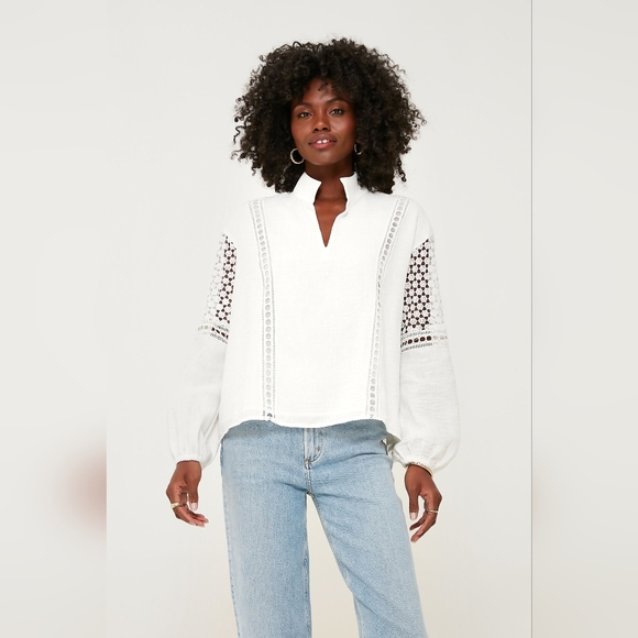 SOLD-Tuckernuck White Eyelet Jane Blouse - Picture 1 of 10